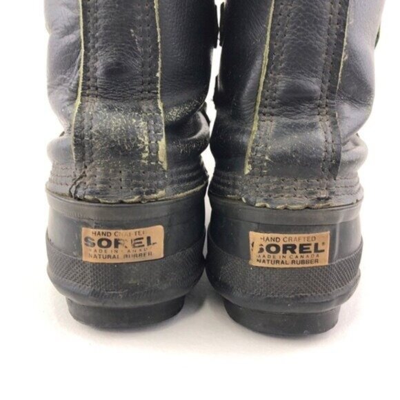 Sorel Caribou Black Leather Waterproof Winter Boots 6 - Picture 13 of 13
